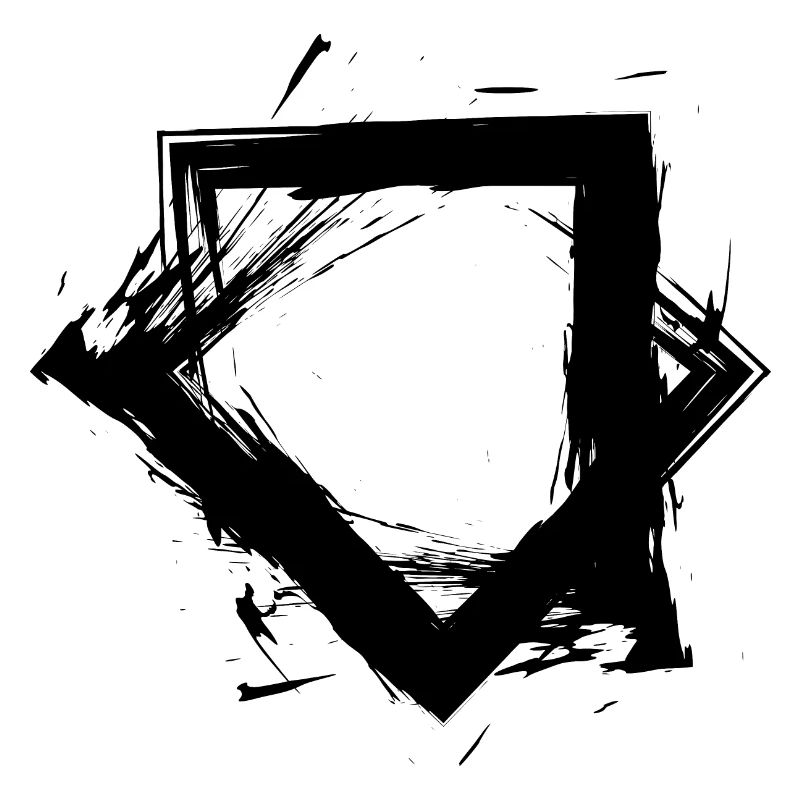Zwei Quadrate Design variante 2 Schwarz