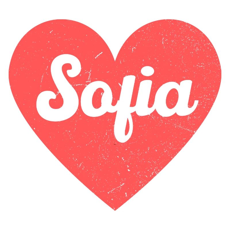 Sofia Name Rotes Herz Liebe Fan Retro