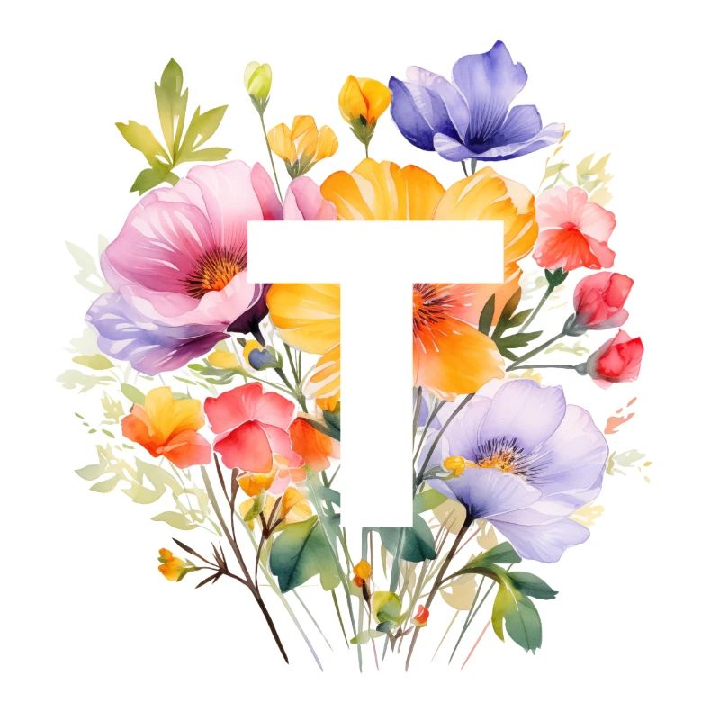T monogramme, Bouquet coloré