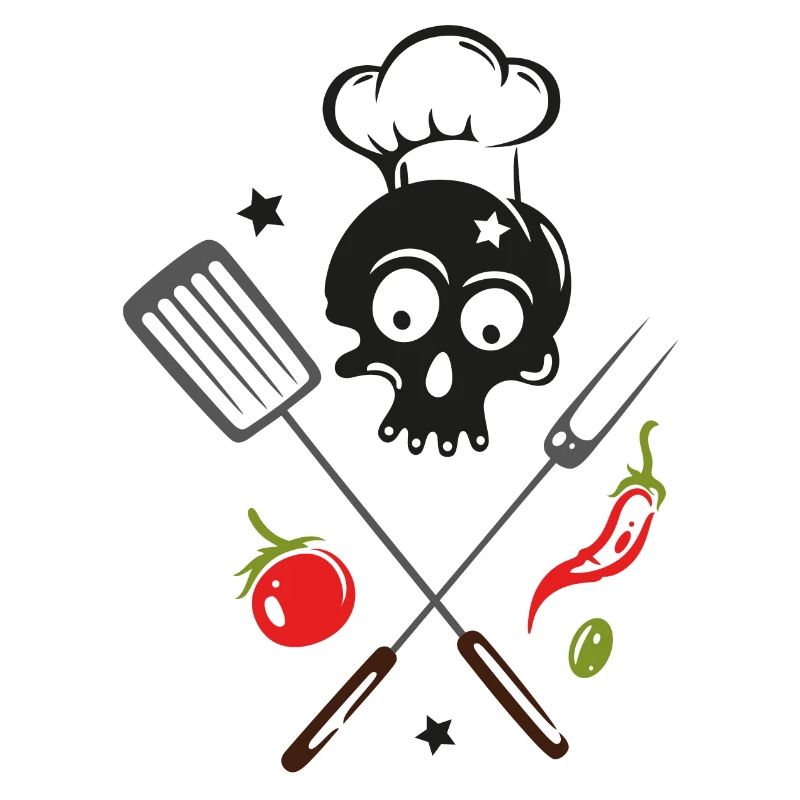 Chef's Hat Grill Skull Grill Master