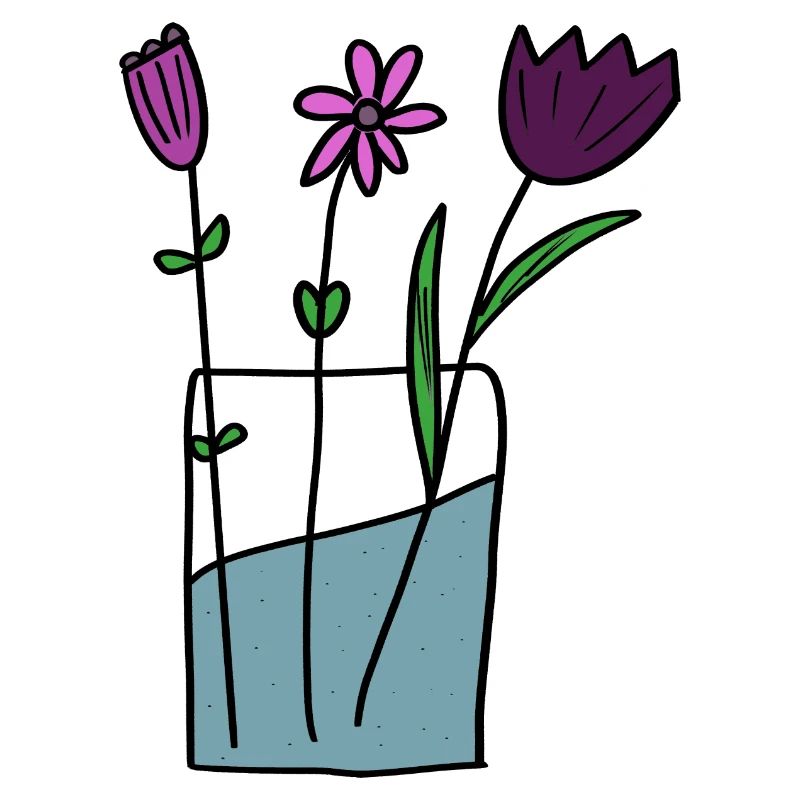 Fleurs dans un pot en argile design