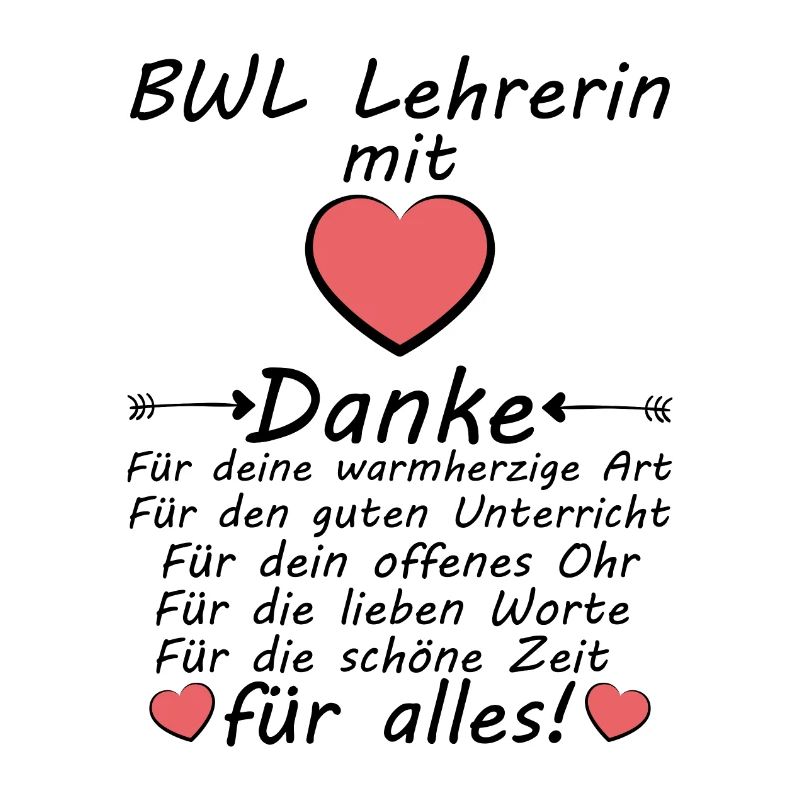 Beste BWL Lehrerin Danke sagen Abschiedsgeschenk