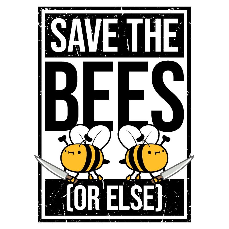 Rettet die Bienen oder sonst Messer Lustig Niedliche Biene Imker