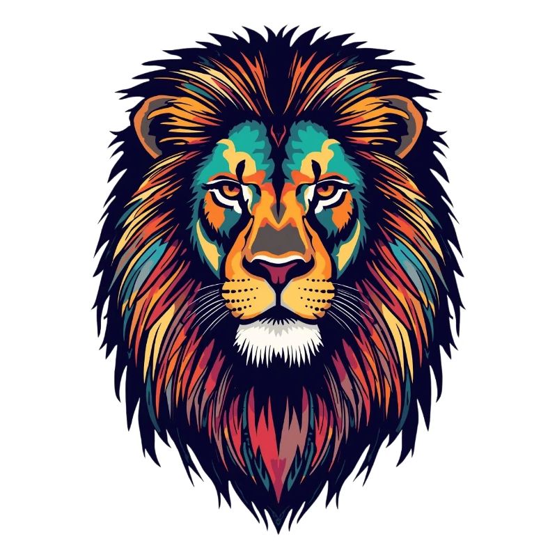 Explosion de couleur de lion brillant