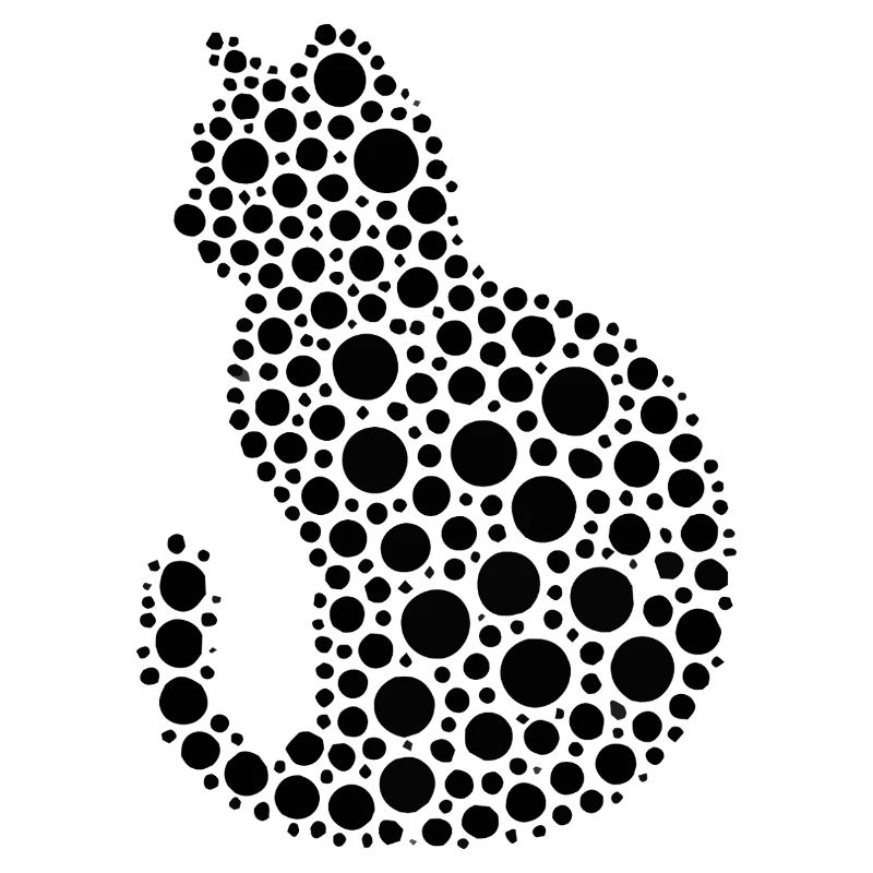 Dot Art Cats Silhouette for Cat Lovers