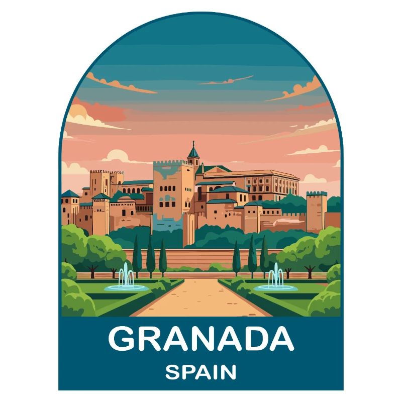 Granada Spanien Vintage-Reiseplakat-Kunst