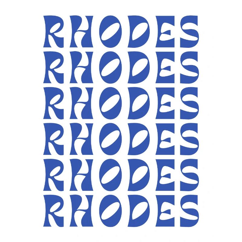 Rhodes Blue Typographic Pattern