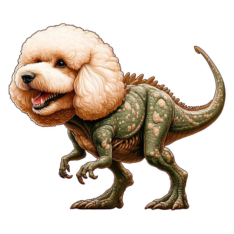 Poodle T-Rex Hybrid Mythical Creature Design