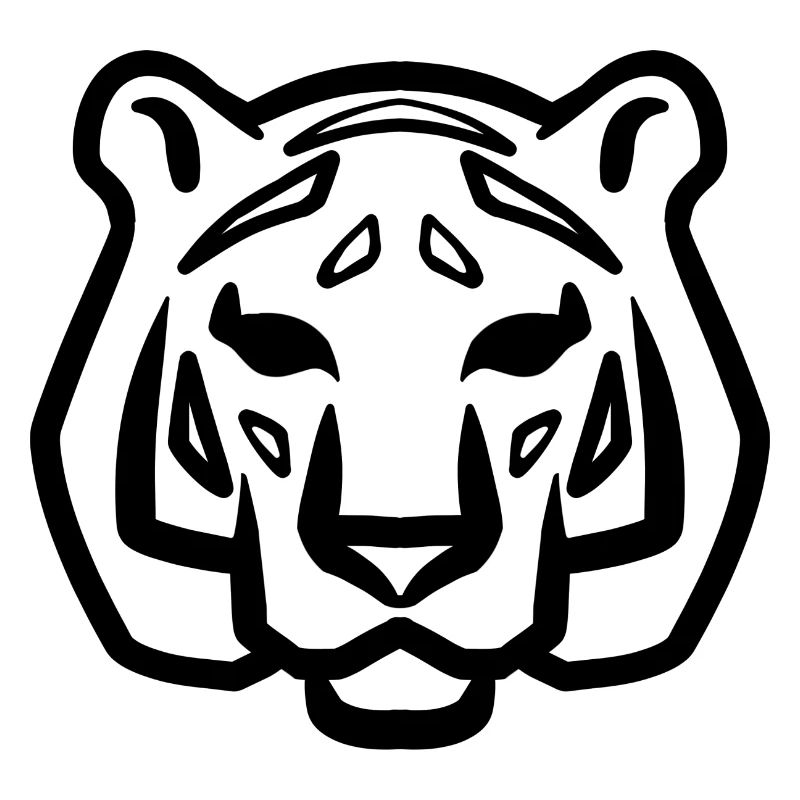 Tigerkopf Symbol schwarz