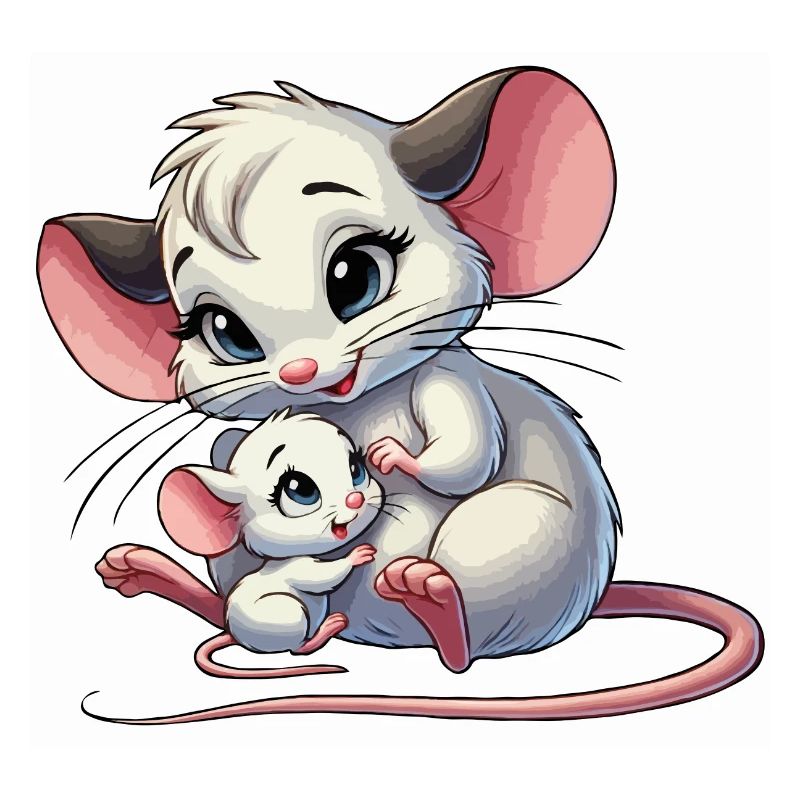 Souris mère avec enfant