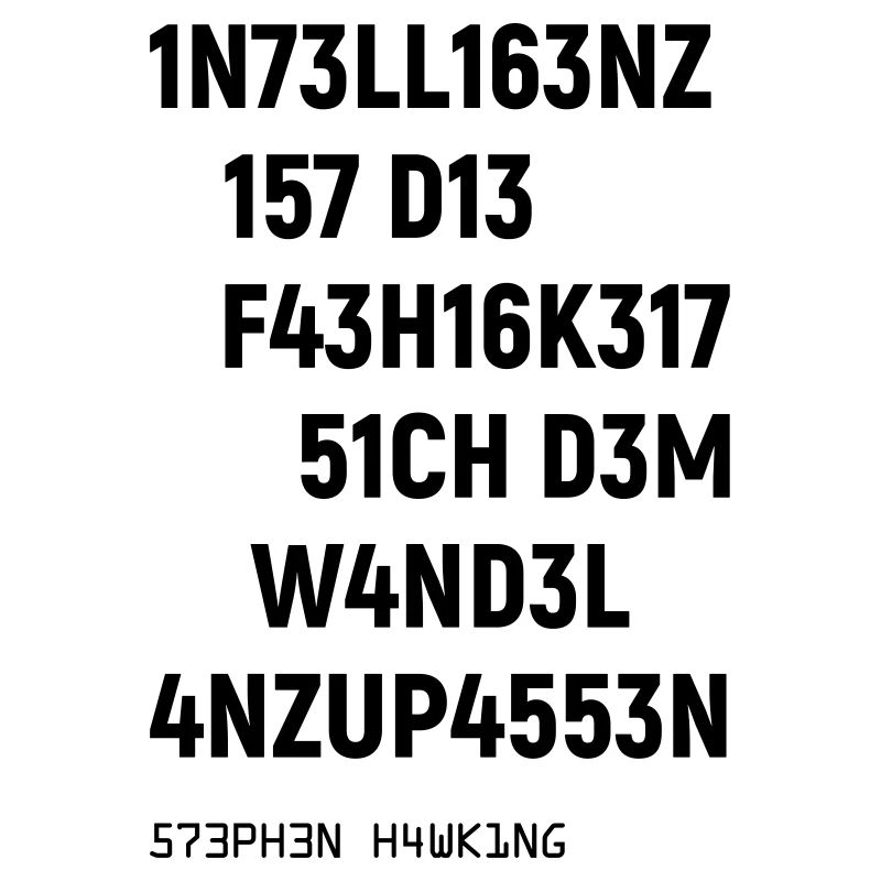 Leetspeak Intelligenz Spruch für Nerds und Hacker