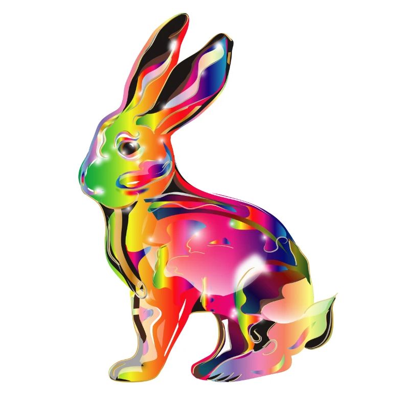 Lapin chatoyant coloré