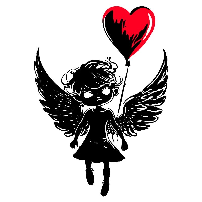 Engel mit Herz Luftballon - Heartful Creatures