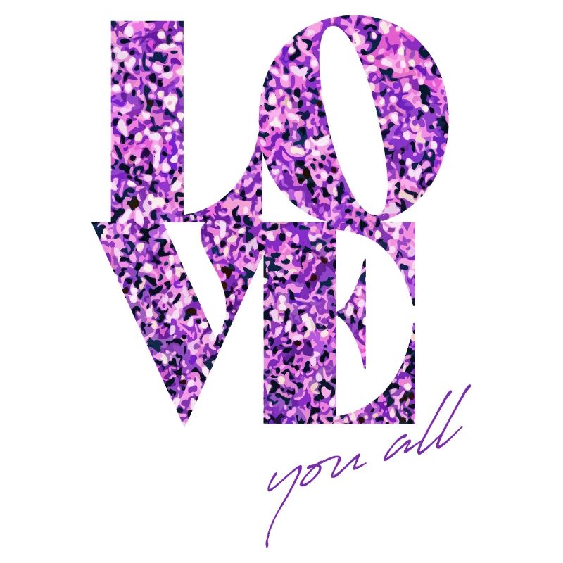 Violet Glitter Love Affirmation Design