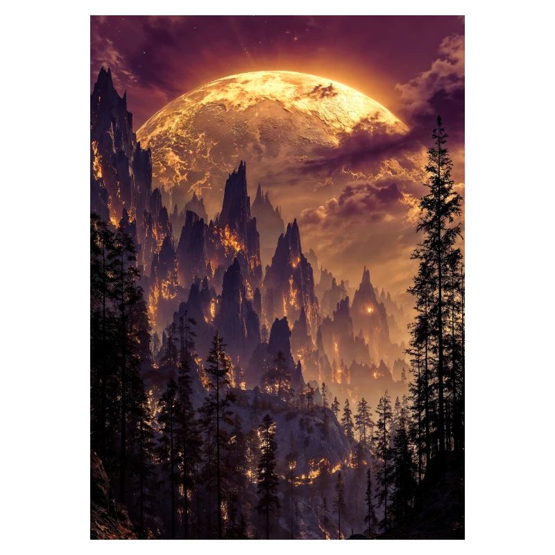 Fiery Summit at Dusk