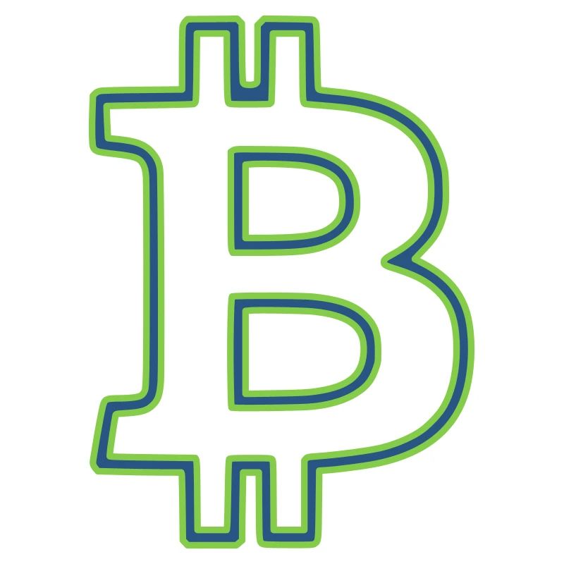 Bitcoin Logo Outline Neon Minimalist