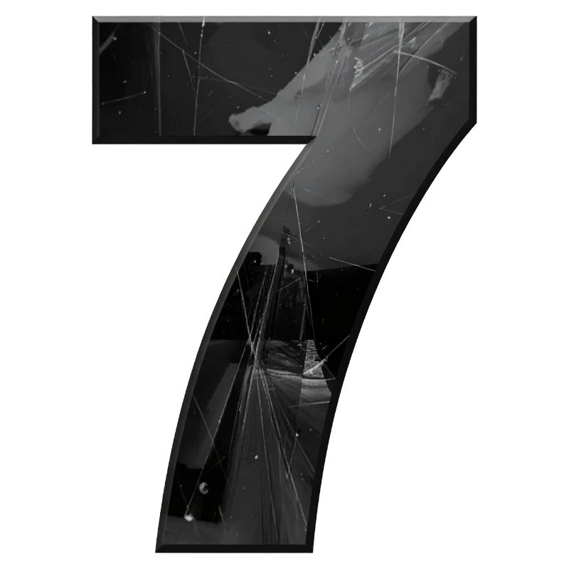 Schwarzgrau Sieben mit Splittern