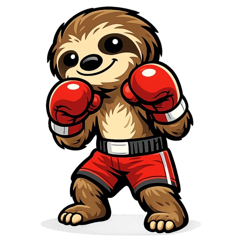Boxendes Faultier Boxkampf