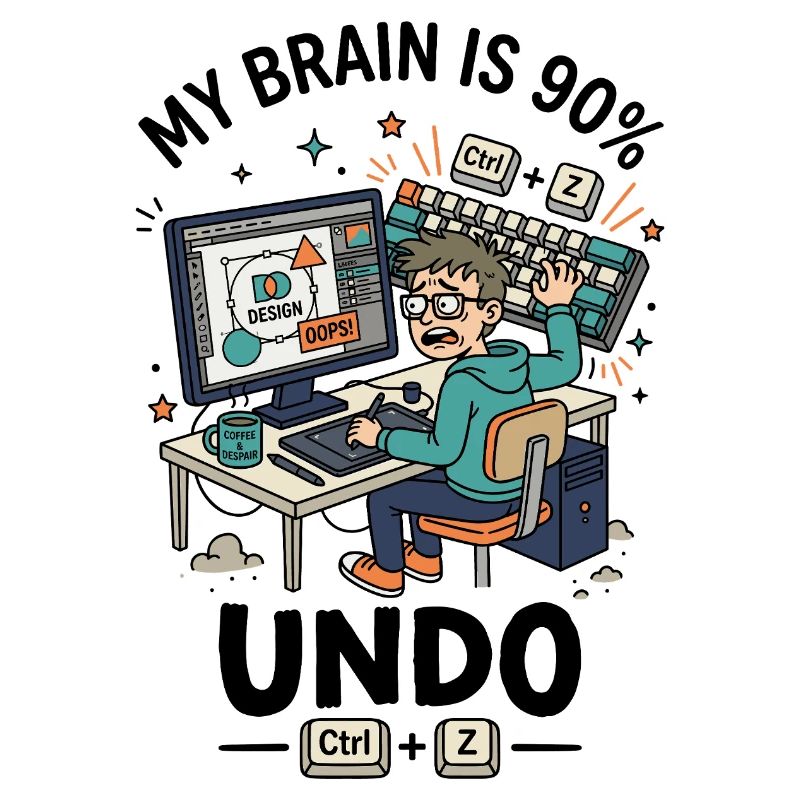 Designer Ctrl Z Panic Humour