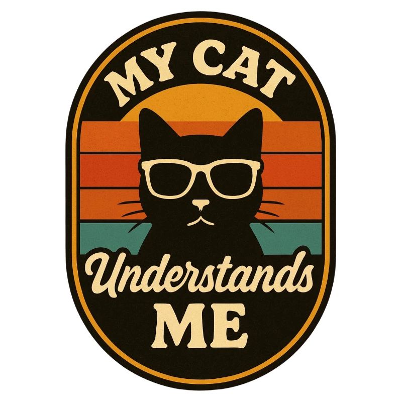 Logo rétro de mon chat qui me comprend
