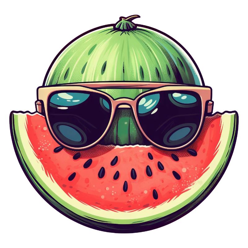 Cool watermelon - design with sunglasses and M