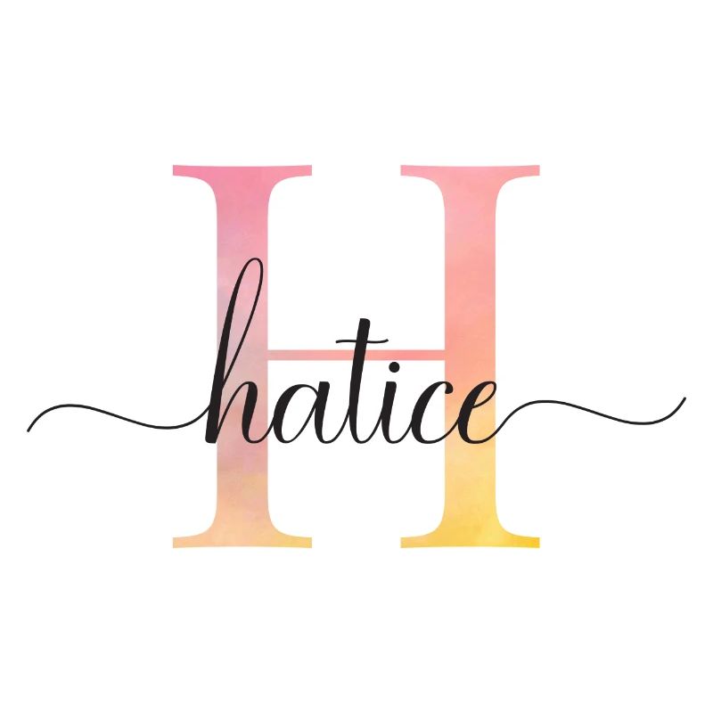 H | Monogramm | Name | Hatice |Watercolor