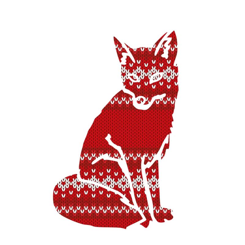 Christmas fox - knitting effect