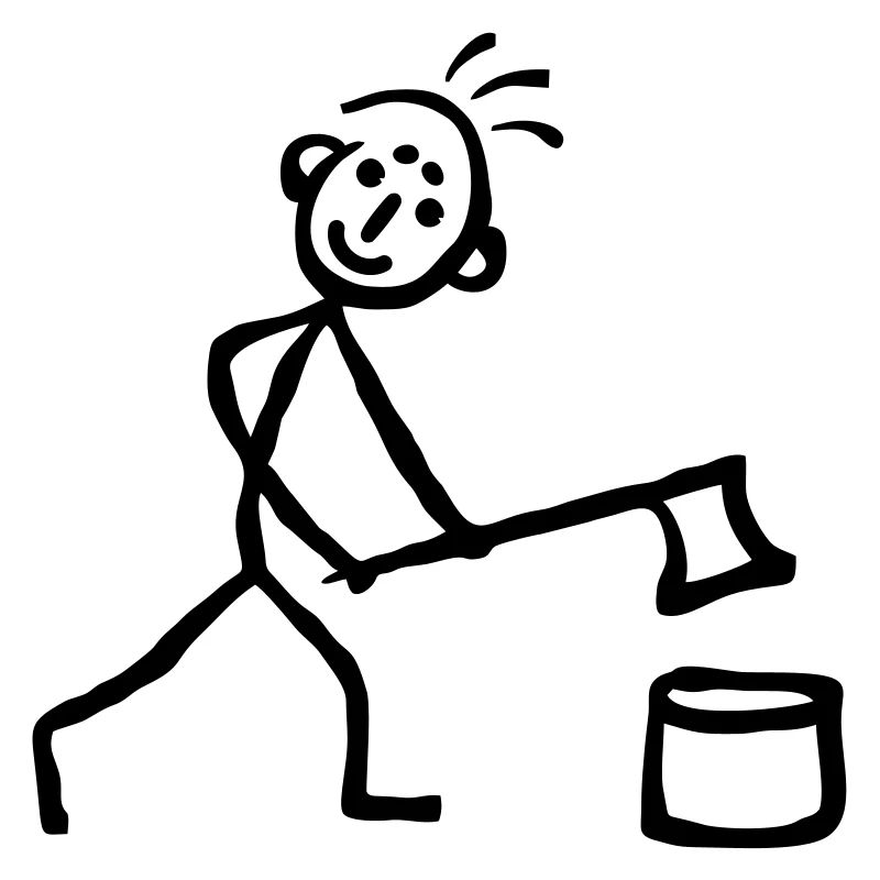 Strichmännchen hackt Holz