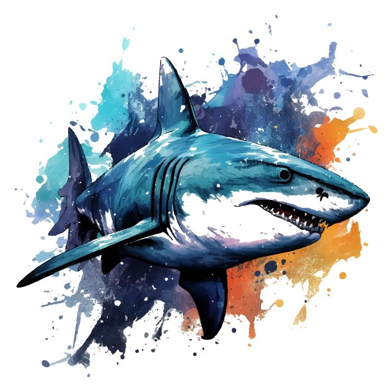 Design de requin dans des couleurs vives. Idéal comme cadeau