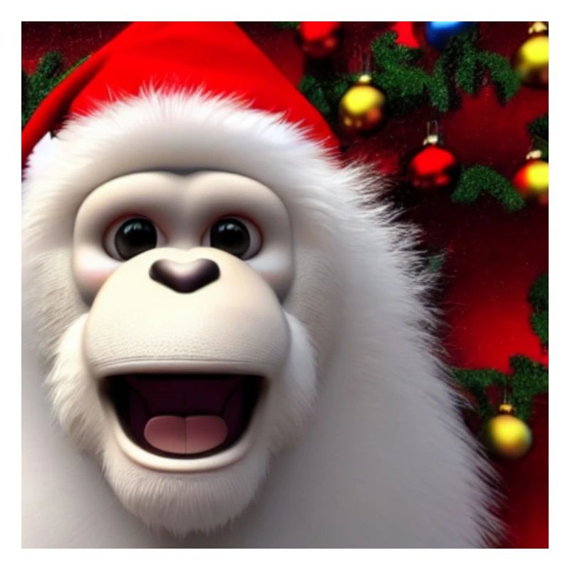 Singe de Noël avec bonnet de père Noël