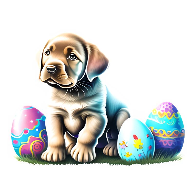 Puppy Labrador Retriever Easter Easter Eggs