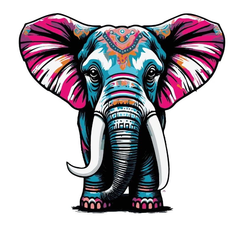 Farbenfroher Elefant