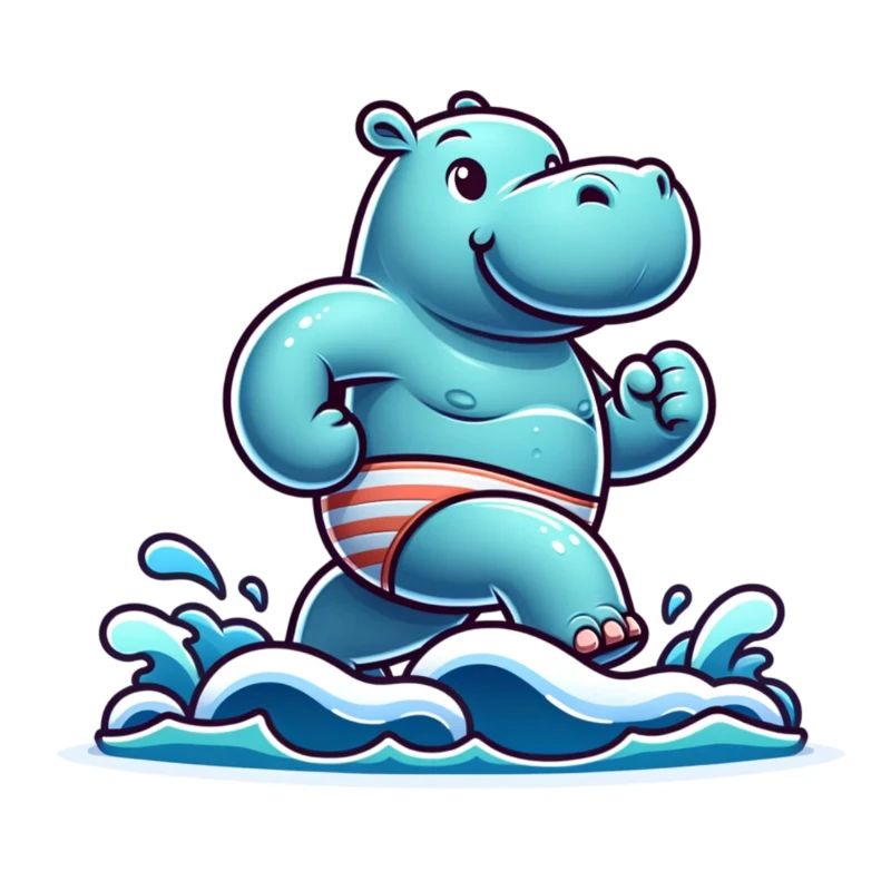 Hippopotame de compétition de natation