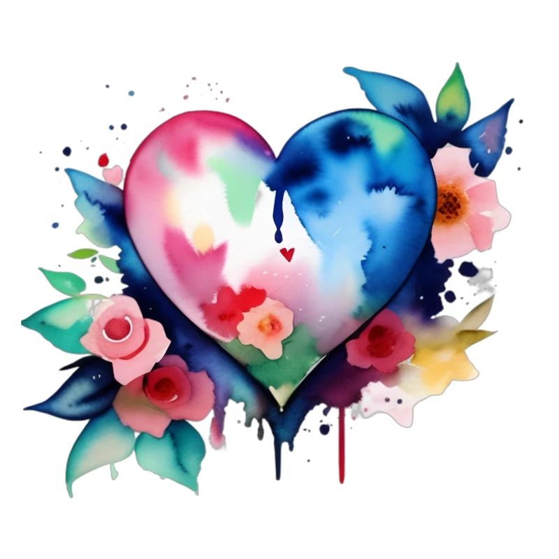 Coeur - Éclaboussure de couleur