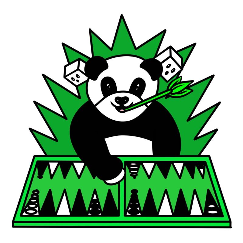 Drôle de panda jouer au backgammon