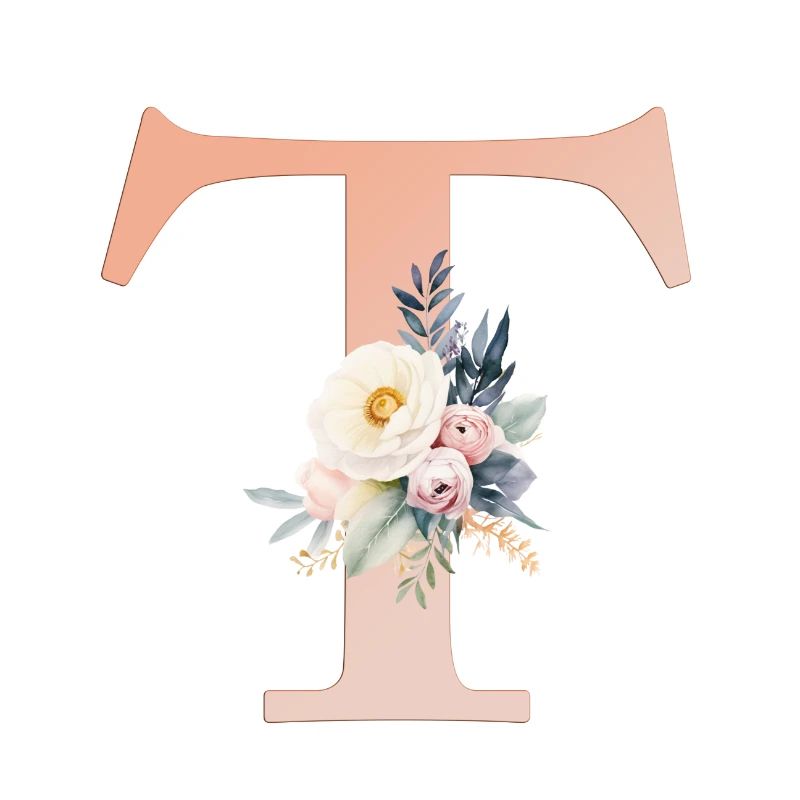 T Monogramm , Floral, Boho
