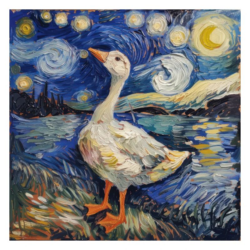 Goose, Van Gogh, Starry Night, Gift