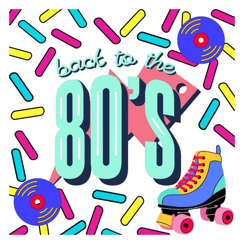 Back to the 80's - Rollschuhe - CD - buntes Design