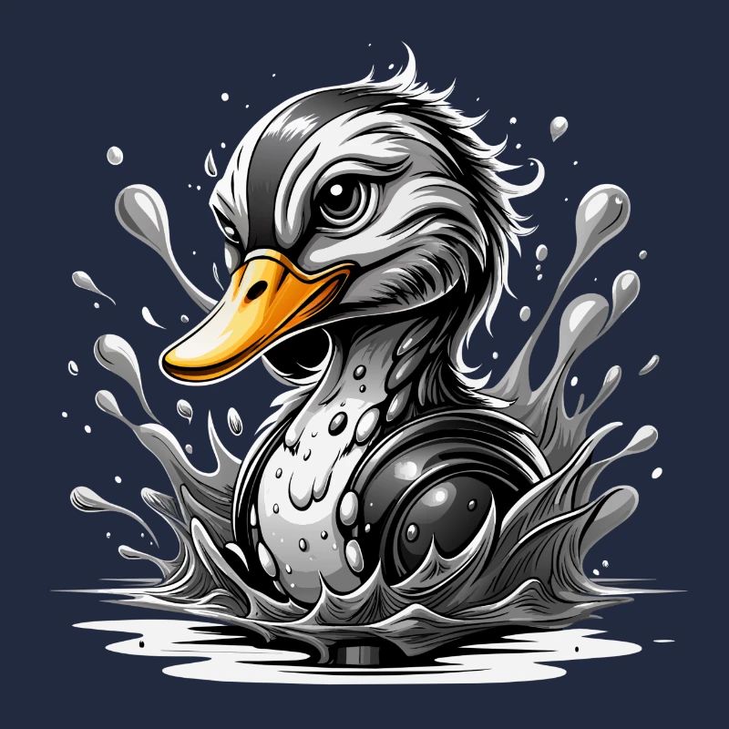 Canard noir et blanc