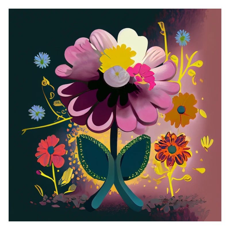 Abstraction printanière de fleur colorée