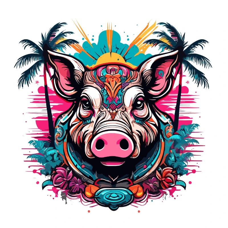 Tattoo / Tier / Kunst / cool / Comic / Schwein