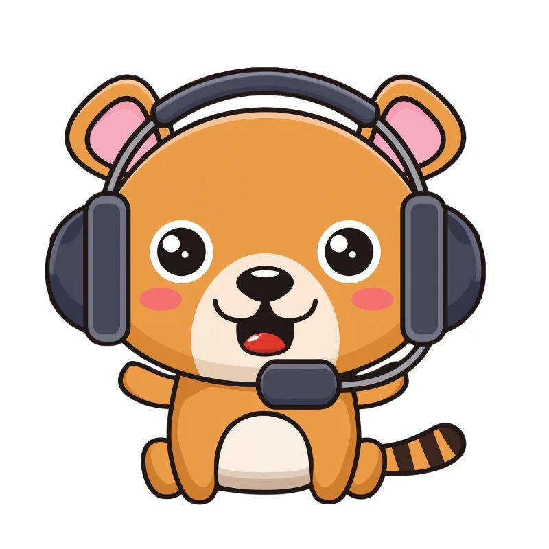 Ours avec casque d’écoute