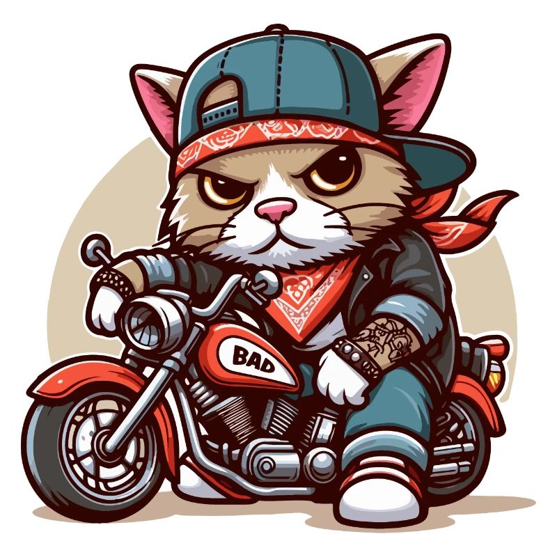 Chat forcé : tyran à moto