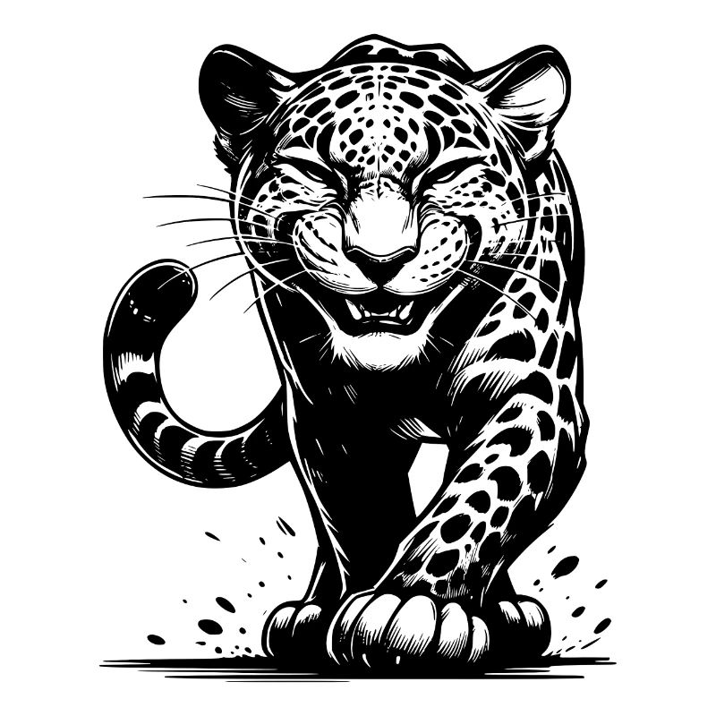 Listiger Leopard jagend mit Flecken