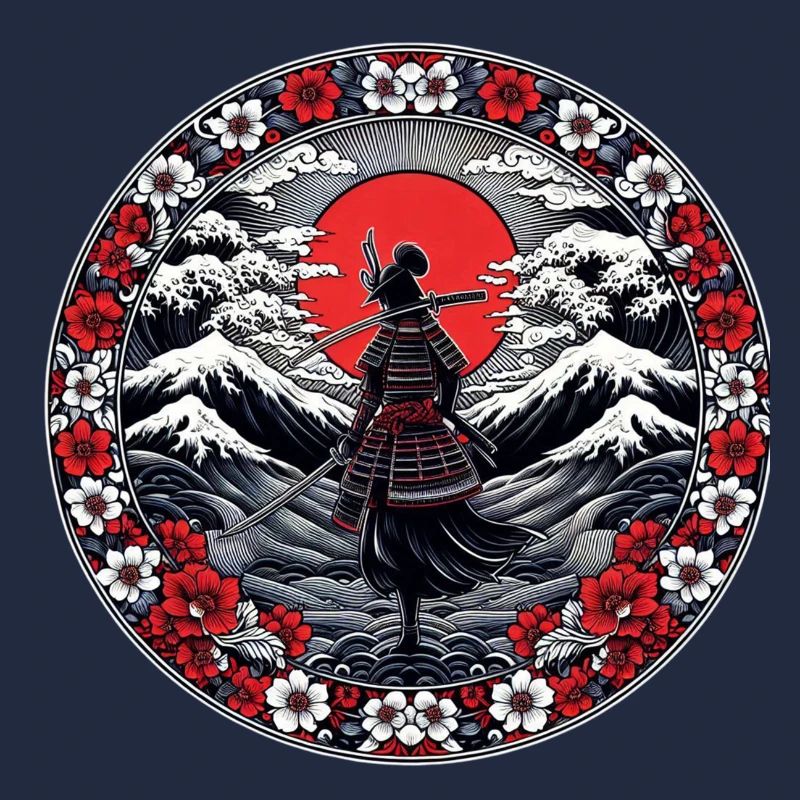 Ombre Samurai Mädchen Kirschblüte