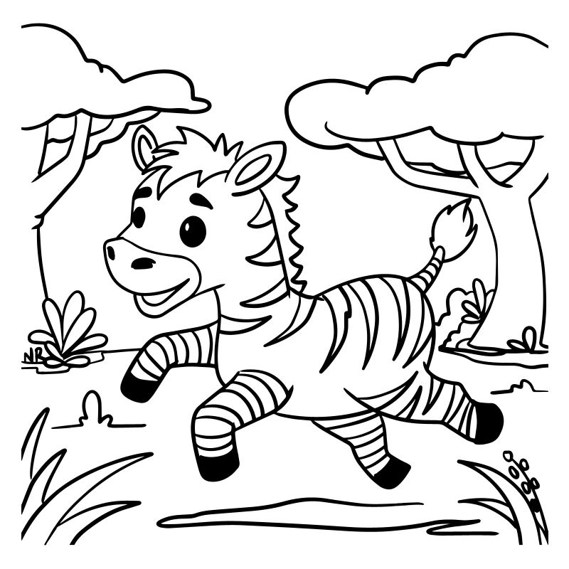 Zebra 🦓 coloring page for creative development