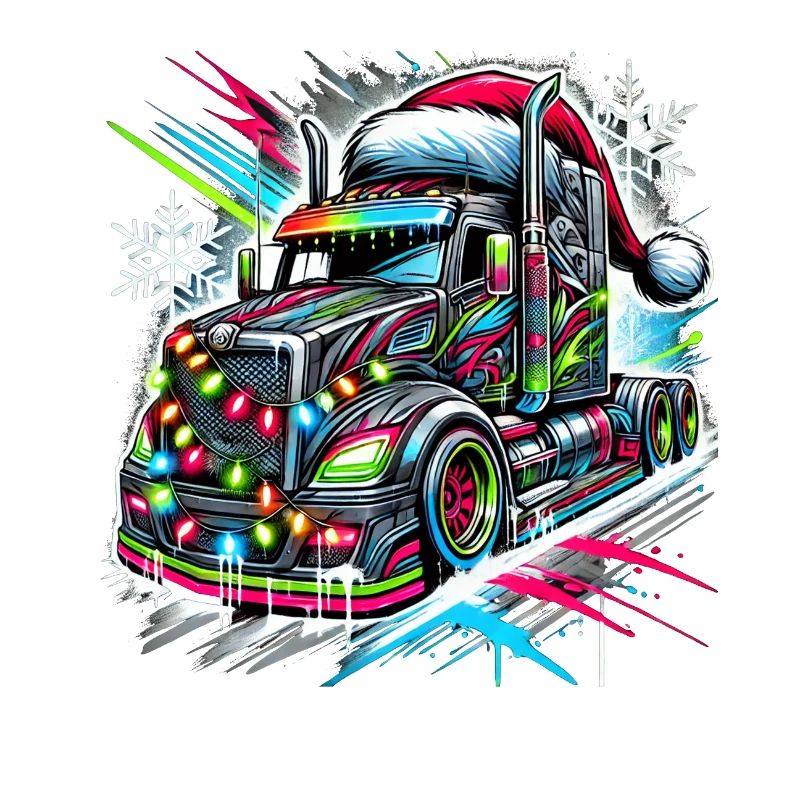 Chauffeur de camion de Noël cool