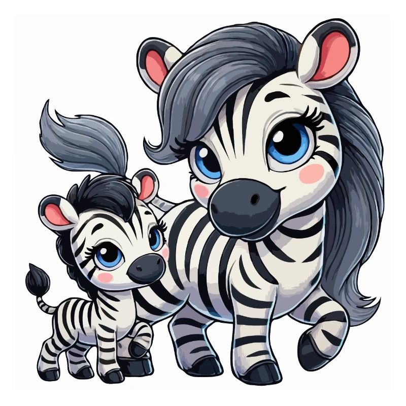 Zebra-Mutter mit Kind
