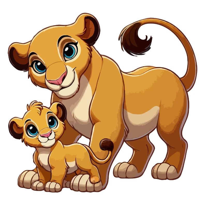 Löwenmutter mit Kind