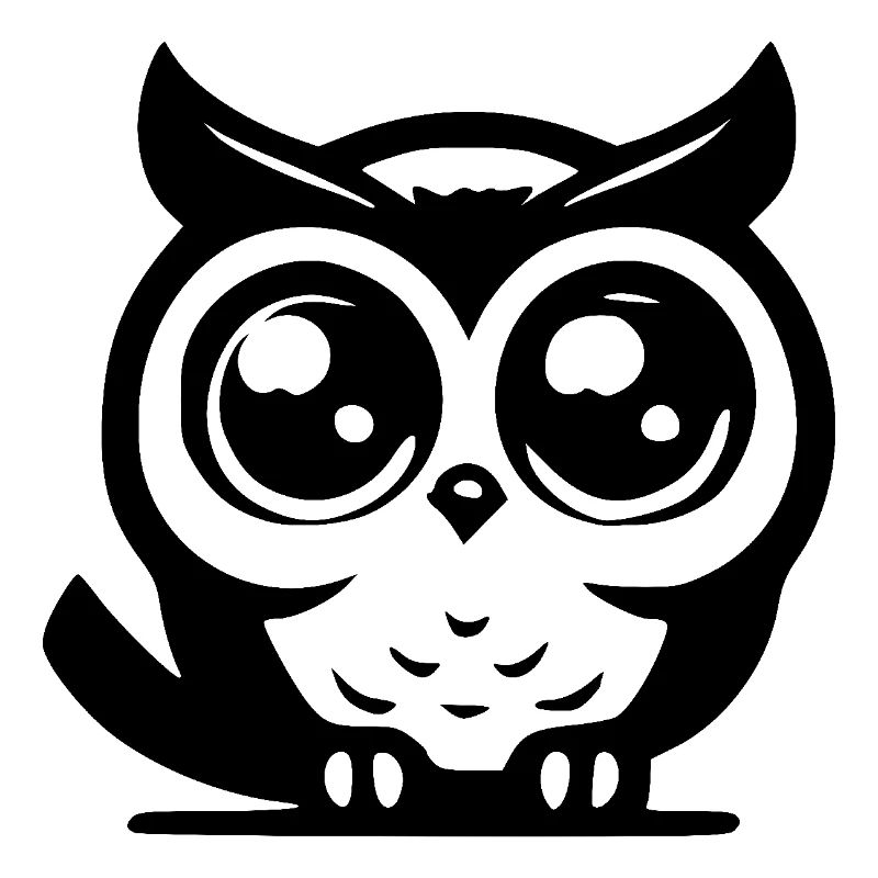 Petits hiboux mignons, grands yeux